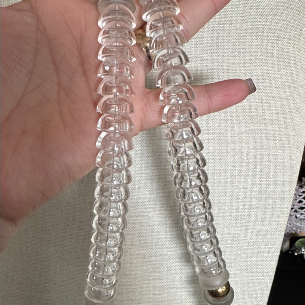 Vintage Napier Frosted Lucite Necklace - Picture 3 of 4